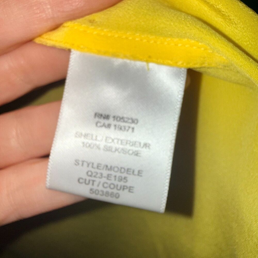 Equipment Brett Silk Button Down Shirt - Lemon Yellow XS - Picture 6 of 7